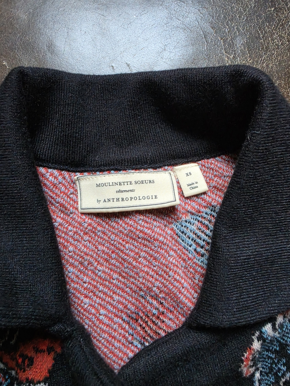 Anthropologie Moulinette Soeurs Floral Jacquard Knit Blazer XS - Picture 6 of 6